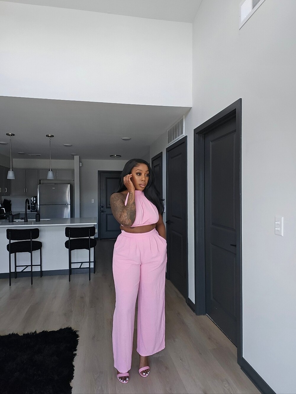 Pink 2pc Halter Set